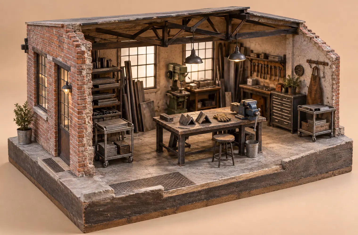 Illustration of fabrication businesses and their working space